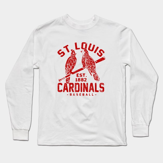St. Louis Cardinals Old Birds 2 by Buck Tee Originals Long Sleeve T-Shirt by Buck Tee